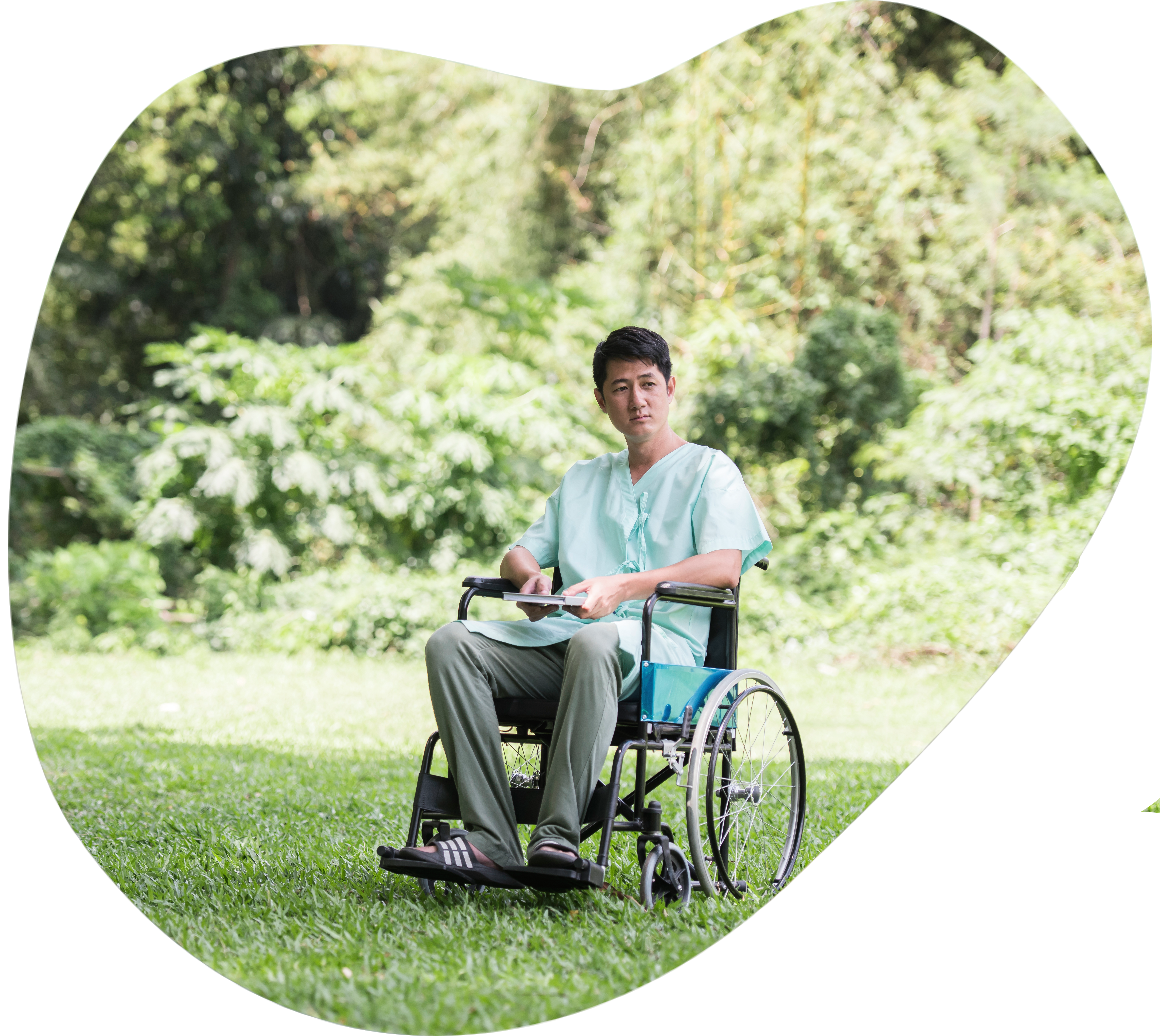 young man in wheelchair